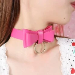 Bow Leash & Collar Set -Clothing Discount Store bow leash collar set bows collared collars choker ddlg playground 587