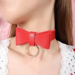 Bow Leash & Collar Set -Clothing Discount Store bow leash collar set bows collared collars choker ddlg playground 633