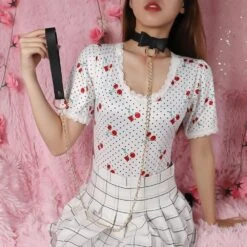 Bow Leash & Collar Set -Clothing Discount Store bow leash collar set bows collared collars choker ddlg playground 741