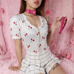 Bow Leash & Collar Set -Clothing Discount Store bow leash collar set bows collared collars choker ddlg playground 796