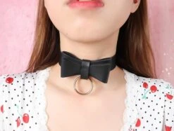 Bow Leash & Collar Set -Clothing Discount Store bow leash collar set bows collared collars choker ddlg playground 899