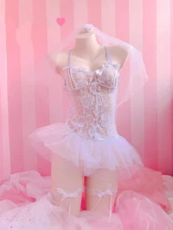 Bridal Bodysuit Lingerie -Clothing Discount Store bridal bodysuit lingerie bodysuits bridal bride coquette cosplay lingerie kawaii babe 938