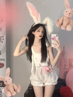 Bunny Bloomer Romper -Clothing Discount Store bunny bloomer romper bloomers bunny coverall coveralls decoden sweater kawaii babe 441