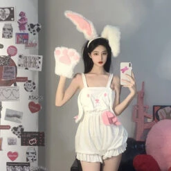 Bunny Bloomer Romper -Clothing Discount Store bunny bloomer romper bloomers bunny coverall coveralls decoden sweater kawaii babe 923