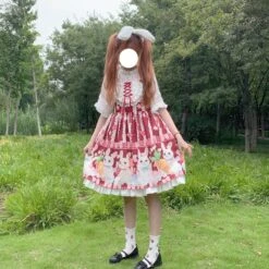 Bunny Parade Dress -Clothing Discount Store bunny parade dress bunnies bunny dress rabbit carrots cat dress dresses kawaii babe 895