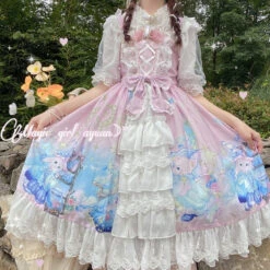 Bunny Star Kingdom Dress -Clothing Discount Store bunny star kingdom lolita dress pink s kawaii babe 336