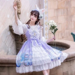 Bunny Star Kingdom Dress -Clothing Discount Store bunny star kingdom lolita dress purple s kawaii babe 916