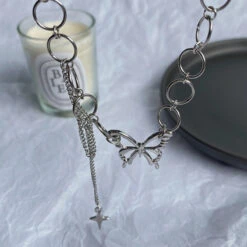 Butterfly Dainty Chain Choker -Clothing Discount Store butterfly dainty chain choker necklaces dainty chain butterfly 577