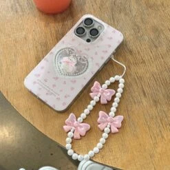 Cameo Kitty IPhone Case With Chain -Clothing Discount Store cameo kitty iphone case chain mobile phone cases bows butterfly 275
