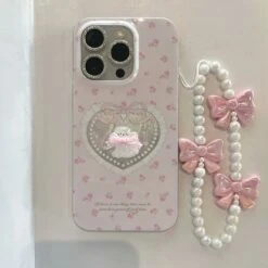 Cameo Kitty IPhone Case With Chain -Clothing Discount Store cameo kitty iphone case chain mobile phone cases bows butterfly 489