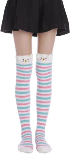 Candy Bear Thigh Highs 15 Candy Bear Thigh Highs -Clothing Discount Store candy bear thigh highs bear socks furry fuzzy sockies socks kawaii babe 481