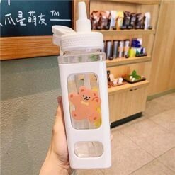 Candy Bun Water Bottles -Clothing Discount Store candy bun water bottles 900ml white teddy drinking drinkware glass bottle ddlg playground 430