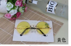 Candy Colored Circle Glasses -Clothing Discount Store candy colored circle glasses yellow 1970s 70s candy colored circle glasses lenses accessories kawaii babe 987