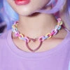 Candycore Heart Choker 2 Candycore Heart Choker -Clothing Discount Store candycore heart choker chokers gay pride necklace necklaces rainbow choker kawaii babe 230