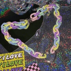 Candycore Heart Choker -Clothing Discount Store candycore heart choker chokers gay pride necklace necklaces rainbow choker kawaii babe 248