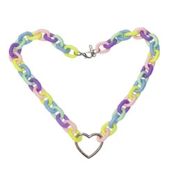 Candycore Heart Choker -Clothing Discount Store candycore heart choker chokers gay pride necklace necklaces rainbow choker kawaii babe 749