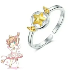 Sakura Star Girl Ring -Clothing Discount Store card captor sakura star magical girl sterling silver yellow ring 146