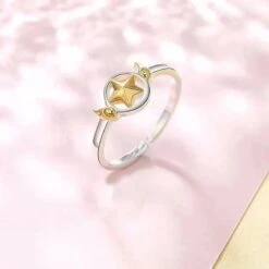 Sakura Star Girl Ring -Clothing Discount Store card captor sakura star magical girl sterling silver yellow ring 272