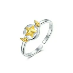 Sakura Star Girl Ring -Clothing Discount Store card captor sakura star magical girl sterling silver yellow ring 394