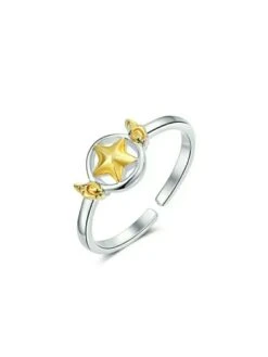 Sakura Star Girl Ring -Clothing Discount Store card captor sakura star magical girl sterling silver yellow ring 919