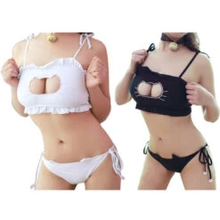 Cat Cosplay Full Lingerie Set 40 Cat Cosplay Full Lingerie Set -Clothing Discount Store cat cosplay full lingerie set bell bra bralette cat cat bra underwear kawaii babe 254