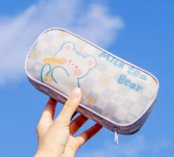 Checkerboard Bunny Cosmetic Case -Clothing Discount Store checkerboard bunny cosmetic case pen pencil cases checkerboard 594