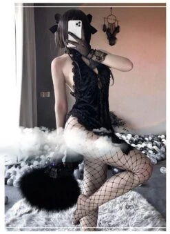 Black Velour Cheongsam Dress -Clothing Discount Store cheongsam black cosplay dress oriental kawaii fashion 512