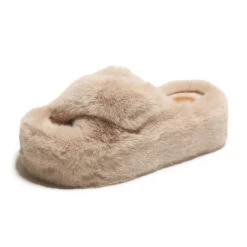 Chunky Fuzzy Sandal Slippers -Clothing Discount Store chunky fuzzy sandal slippers chunky fuzzy sandal slippers footwear 557
