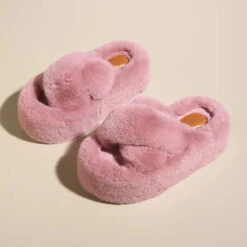 Chunky Fuzzy Sandal Slippers -Clothing Discount Store chunky fuzzy sandal slippers chunky fuzzy sandal slippers footwear 609