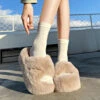 Chunky Fuzzy Sandal Slippers -Clothing Discount Store chunky fuzzy sandal slippers chunky fuzzy sandal slippers footwear 618