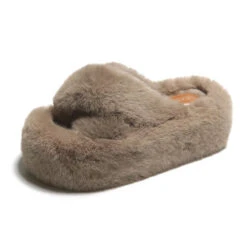 Chunky Fuzzy Sandal Slippers -Clothing Discount Store chunky fuzzy sandal slippers chunky fuzzy sandal slippers footwear 794