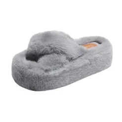 Chunky Fuzzy Sandal Slippers -Clothing Discount Store chunky fuzzy sandal slippers chunky fuzzy sandal slippers footwear 845