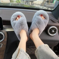 Chunky Fuzzy Sandal Slippers -Clothing Discount Store chunky fuzzy sandal slippers chunky fuzzy sandal slippers footwear 937