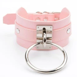 Classic O Ring Choker -Clothing Discount Store classic o ring choker pink silver cat collar chain necklace necklaces kawaii babe 714