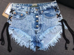 Corset Denim Shorts -Clothing Discount Store corset denim shorts acid wash washed brown corset denim shorts jean shorts kawaii babe 914