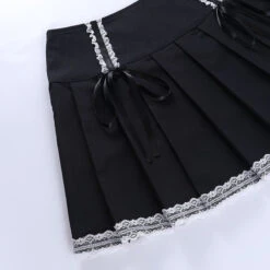 Corset Lace Mini Skirt -Clothing Discount Store corset lace mini skirt corsetted goth trim skirts kawaii babe 601