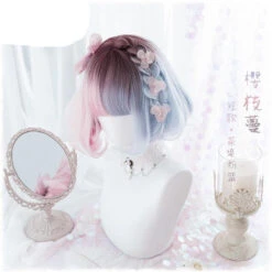 Cotton Candy Bob Wig -Clothing Discount Store cotton candy bob wig blue wig bob cosplay wigs cosplaying wig kawaii babe 290