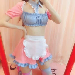 Cotton Candy Maid Cosplay Set -Clothing Discount Store cotton candy maid cosplay set bra bralette brasier lingerie costume kawaii babe 808