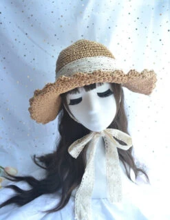 Country Maiden Sun Hat -Clothing Discount Store country maiden sun hat angelcore angelic coquette dollette faecore kawaii babe 316