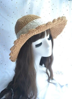 Country Maiden Sun Hat -Clothing Discount Store country maiden sun hat angelcore angelic coquette dollette faecore kawaii babe 376