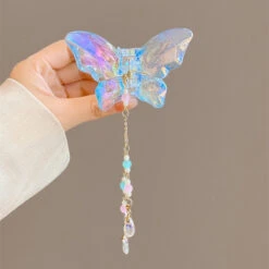 Crystal Butterfly Claw Hair Clip -Clothing Discount Store crystal butterfly claw hair clip blue clips accessories accessory kawaii babe 803