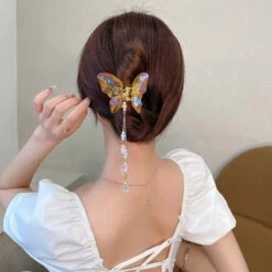 Crystal Butterfly Claw Hair Clip -Clothing Discount Store crystal butterfly claw hair clip clips accessories accessory kawaii babe 296