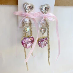 Crystal Princess Drop Earrings 13 Crystal Princess Drop Earrings -Clothing Discount Store crystal princess drop earrings accessories crystals dangle kawaii babe 428