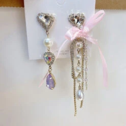 Crystal Princess Drop Earrings 15 Crystal Princess Drop Earrings -Clothing Discount Store crystal princess drop earrings pink accessories crystals dangle kawaii babe 840