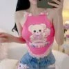 Cupcake Bear Crop Top -Clothing Discount Store cupcake bear crop pink shirt tops cropped shirts ddlg playground 538