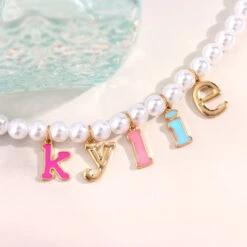 Custom Pearl Name Necklace -Clothing Discount Store custom pearl name necklace necklaces y2k custom pearl kawaii choker 595