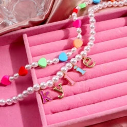 Custom Pearl Name Necklace -Clothing Discount Store custom pearl name necklace necklaces y2k custom pearl kawaii choker 754