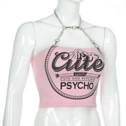 Cute & Psycho Halter Top 25 Cute & Psycho Halter Top -Clothing Discount Store cute psycho halter baby belly shirt shirts tank tee ddlg playground 983