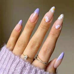 Spring Floral Press On Nails -Clothing Discount Store cute spring floral press false nails 703