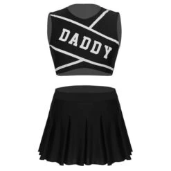 Daddy Cheerleader Outfit -Clothing Discount Store daddy cheerleader outfit black xl belly shirt cheer leader crop top tops costume ddlg playground 415